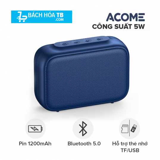 Loa Bluetooth Mini Nhỏ Gọn ACOME A1 Công Suất 5W Hỗ Trợ TWS Ghép Đôi 2 Loa