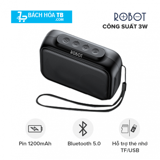Loa Bluetooth ROBOT RB100 - Hỗ Trợ Nghe Nhạc Bằng Thẻ Nhớ TF & USB