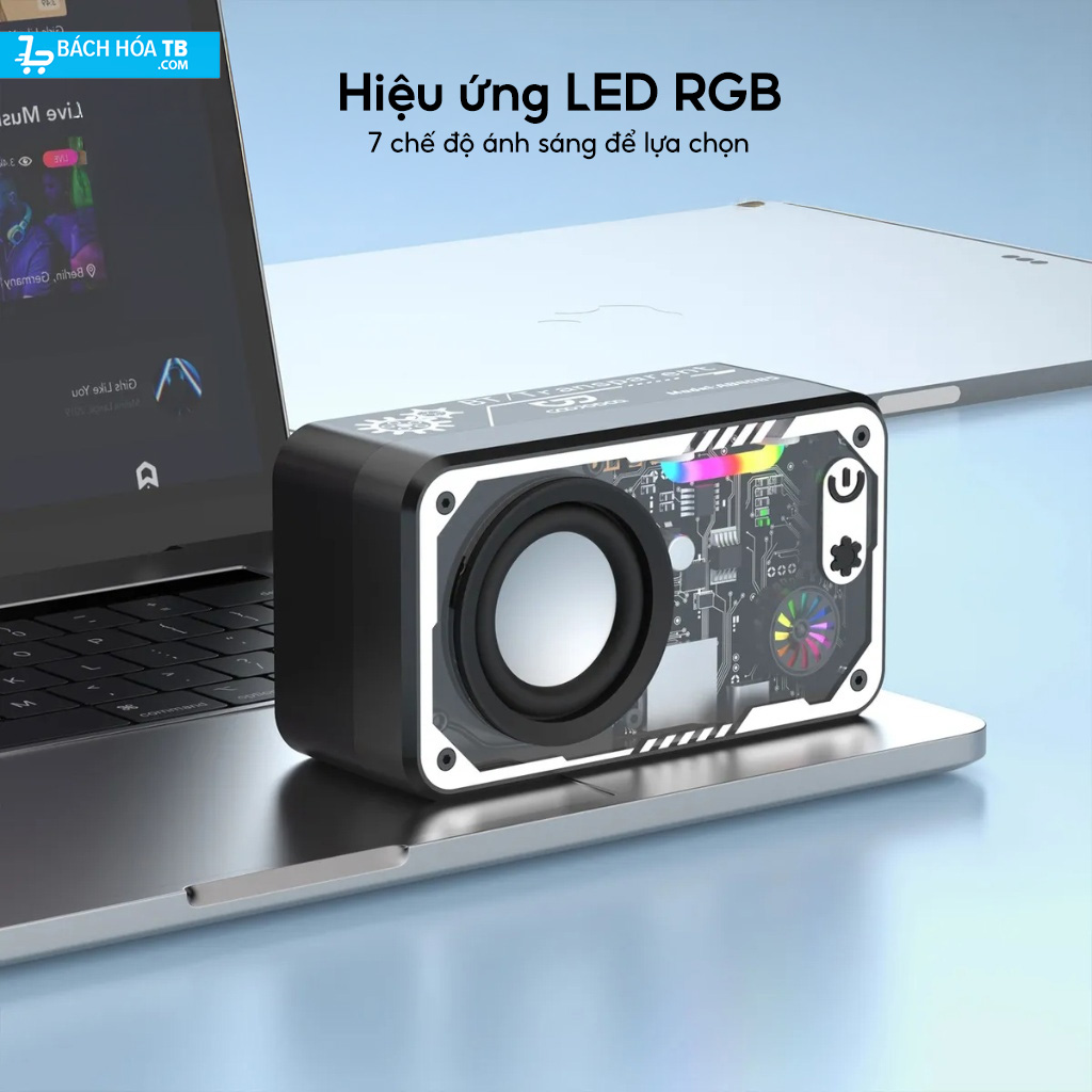 Loa Bluetooth Mini Goojodog AB4085_7 chế độ LED & Thiết kế nhỏ gọn