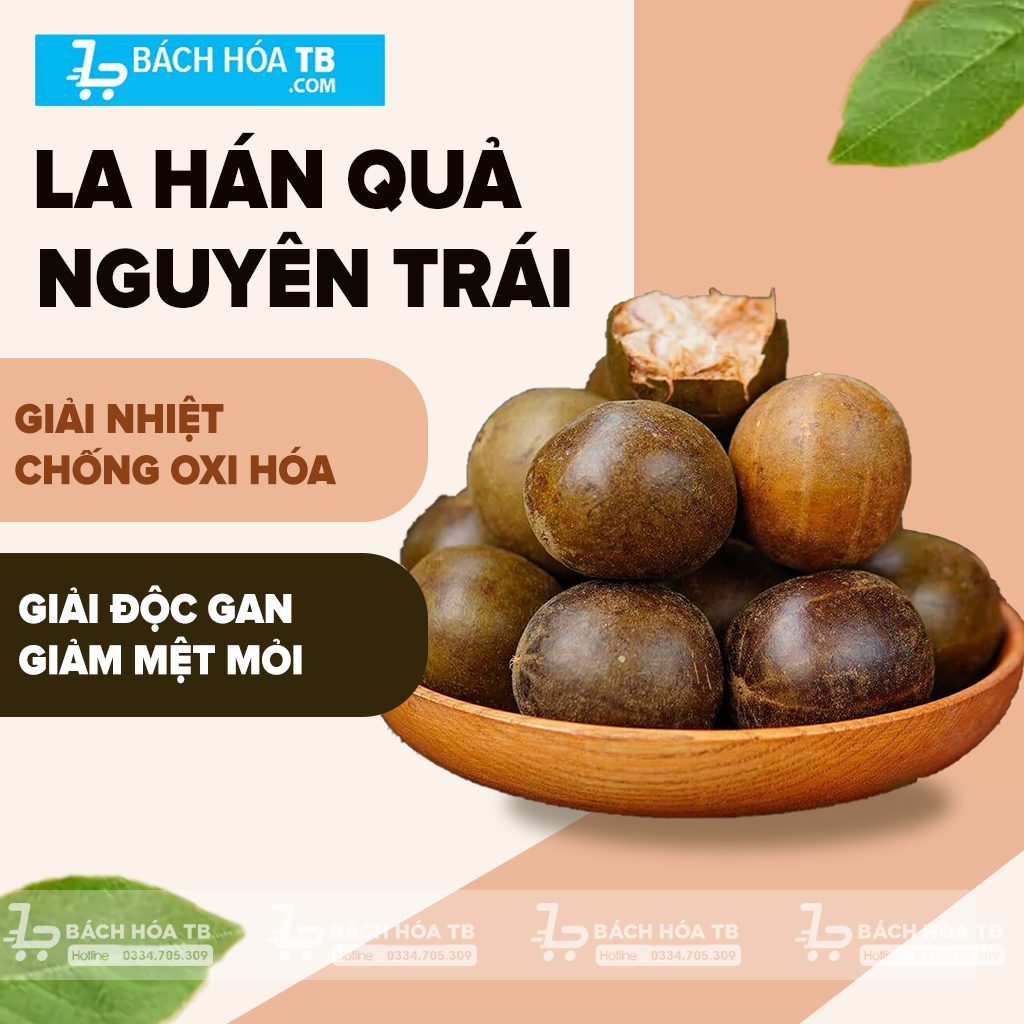 Quả La Hán Khô - có tính mát, ngọt, tác dụng vào phế và đại tràng