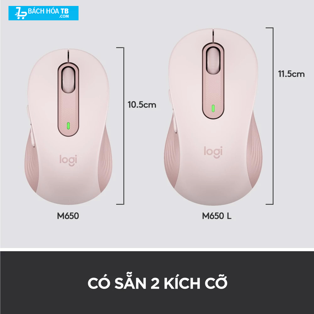 Chuột Logitech M650_Size