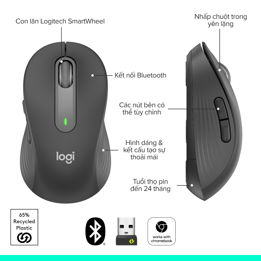 Chuột kh&ocirc;ng d&acirc;y Logitech Signature M650