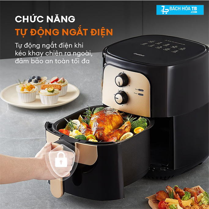 Nồi chiên không dầu Gaabor AF65M-BK01A 6.5L - Điều chỉnh nhiệt độ dễ dàng