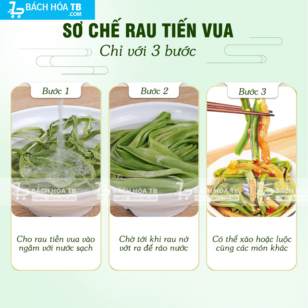 Cách sơ chế rau tiến vua