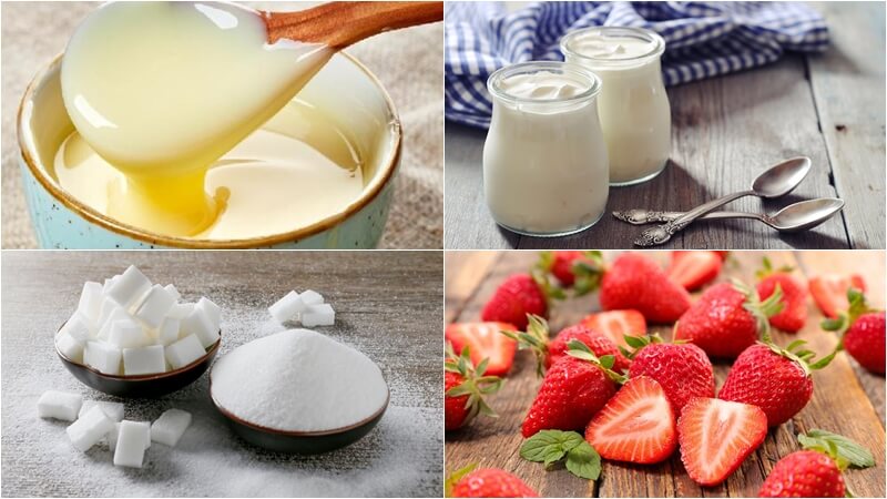Chuẩn bị nguyên liệu làm sữa chua đóng chai tại nhà cho bé