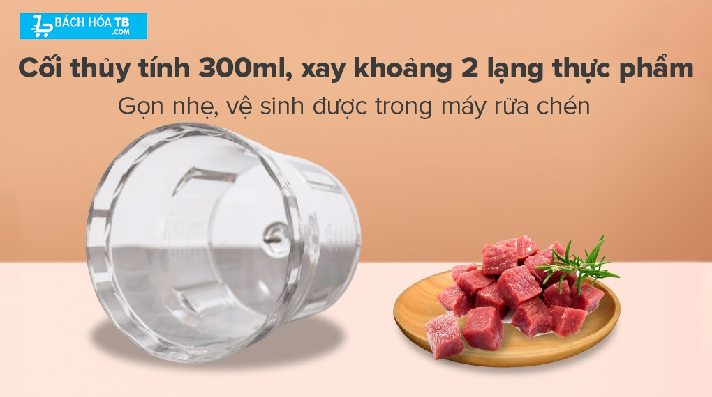 Máy xay thịt SAMONO SW-MC200 - Chất liệu cối xay 0.3 lít bằng thủy tinh